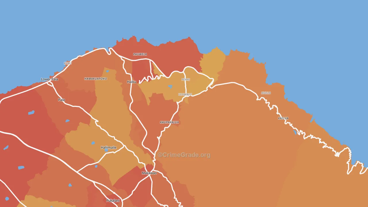 96708, HI Map of Drug-Related Crime Rates