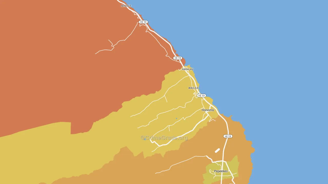 96710, HI Map of Drug-Related Crime Rates