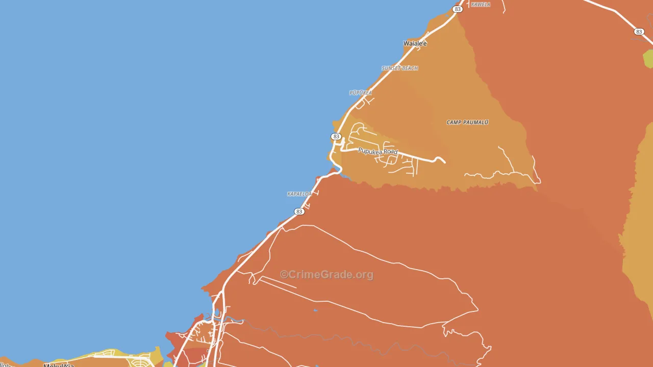 96712, HI Map of Drug-Related Crime Rates