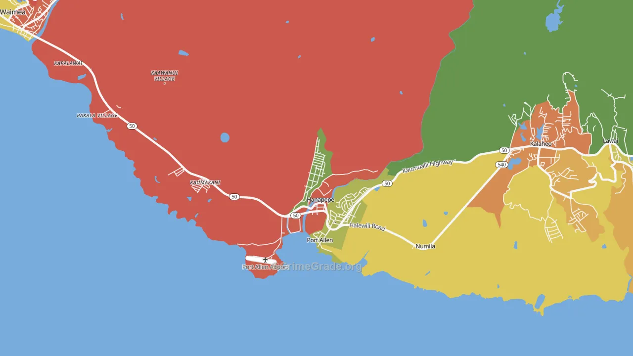 96716, HI Map of Drug-Related Crime Rates