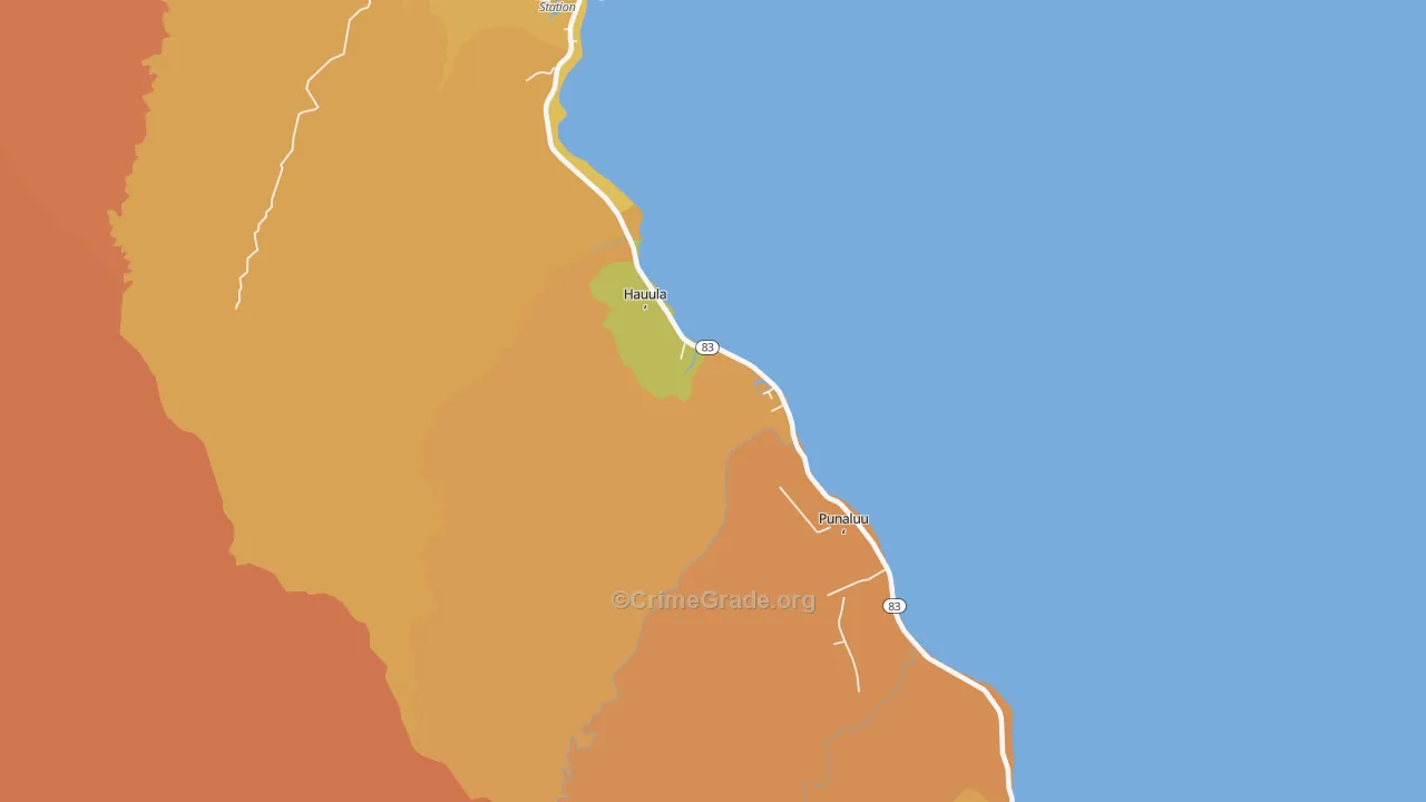 96717, HI Map of Drug-Related Crime Rates