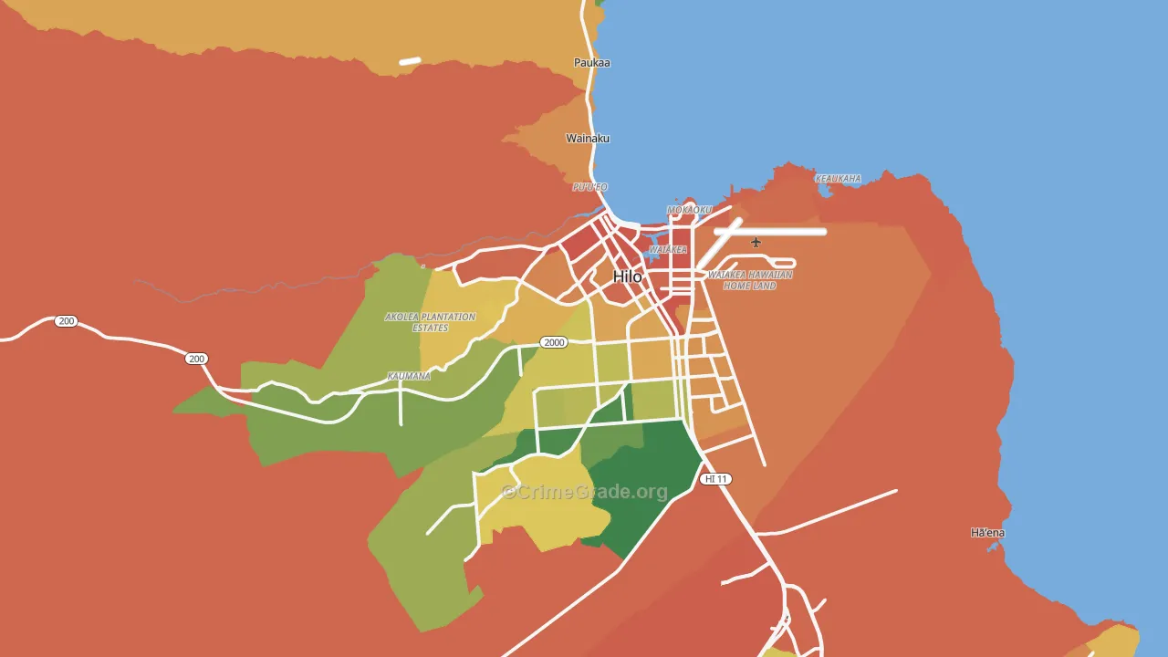 96720, HI Map of Drug-Related Crime Rates