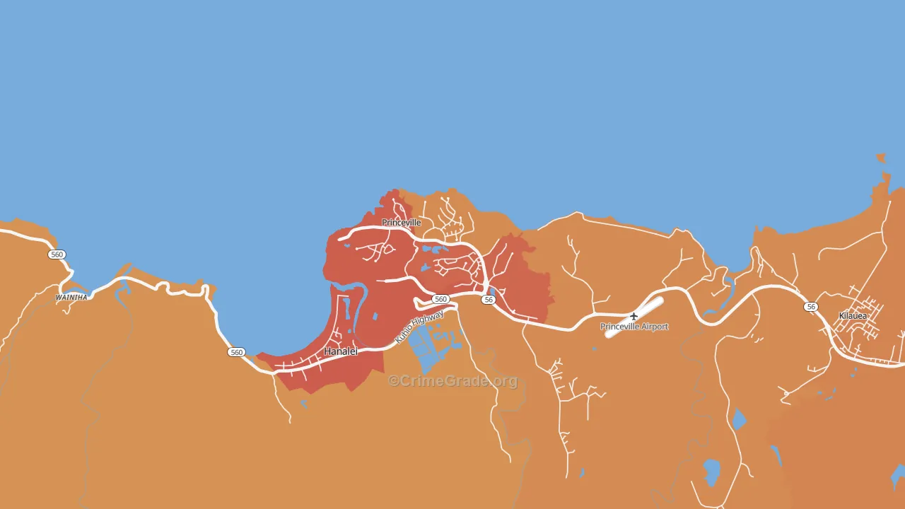 96722, HI Map of Drug-Related Crime Rates