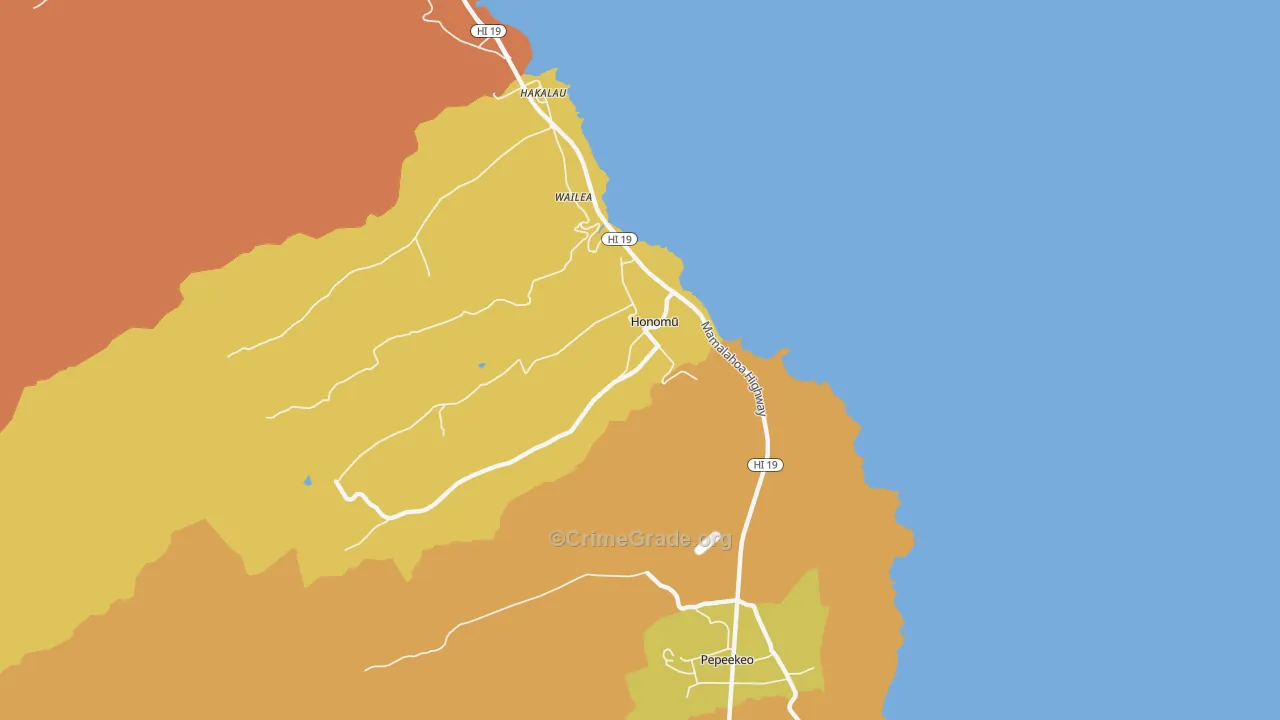 96728, HI Map of Drug-Related Crime Rates