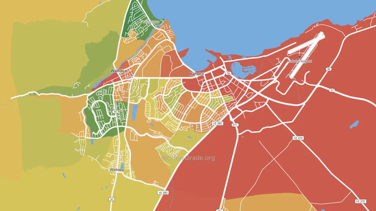 96732, HI Map of Drug-Related Crime Rates