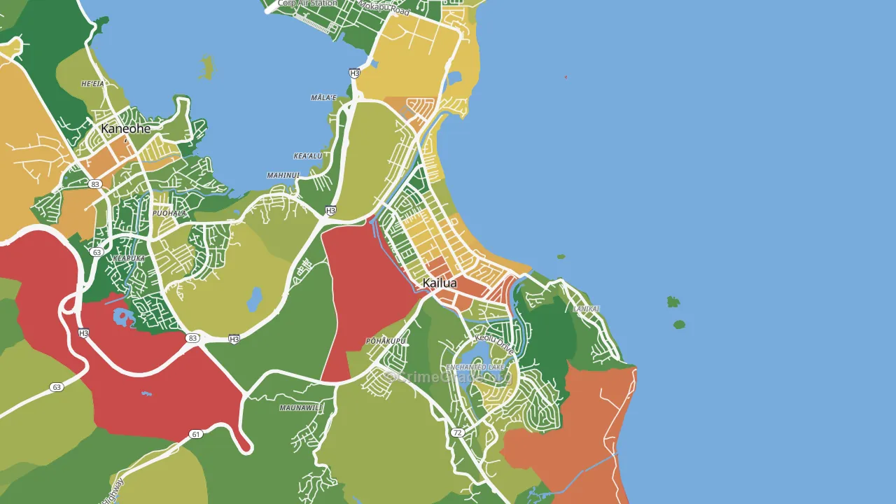 96734, HI Map of Drug-Related Crime Rates