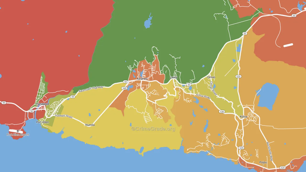 96741, HI Map of Drug-Related Crime Rates