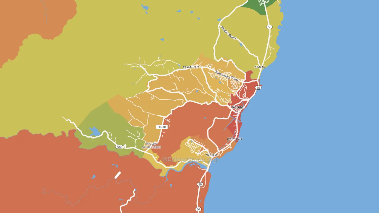96746, HI Map of Drug-Related Crime Rates