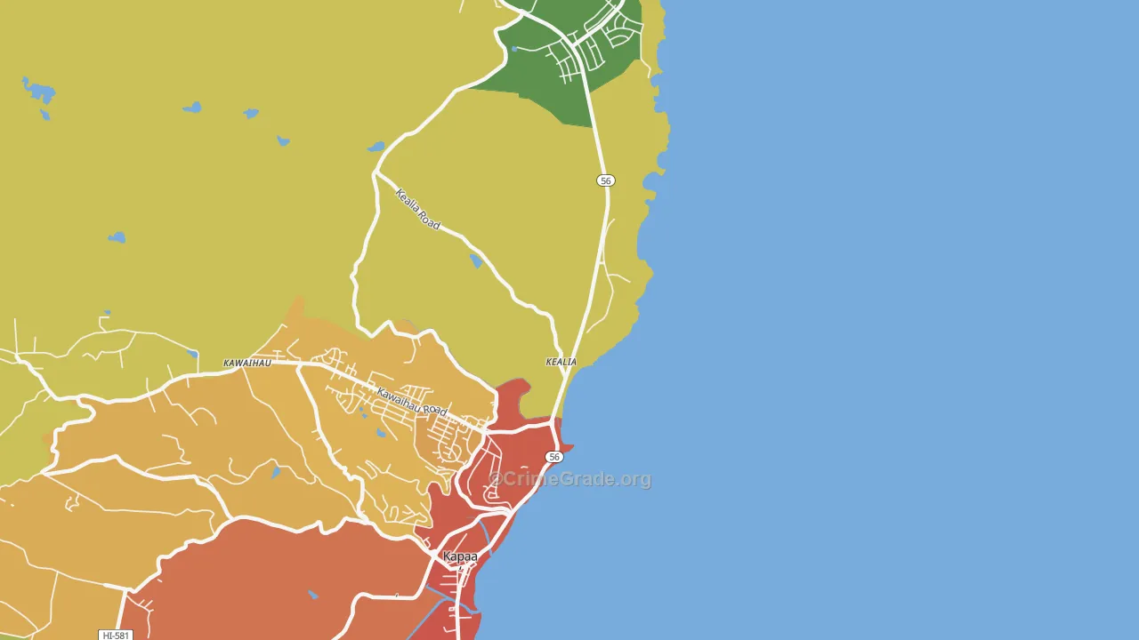 96751, HI Map of Drug-Related Crime Rates