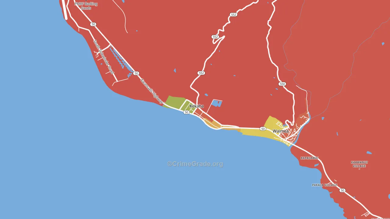 96752, HI Map of Drug-Related Crime Rates