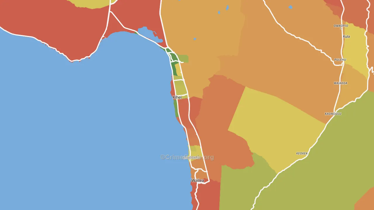 96753, HI Map of Drug-Related Crime Rates