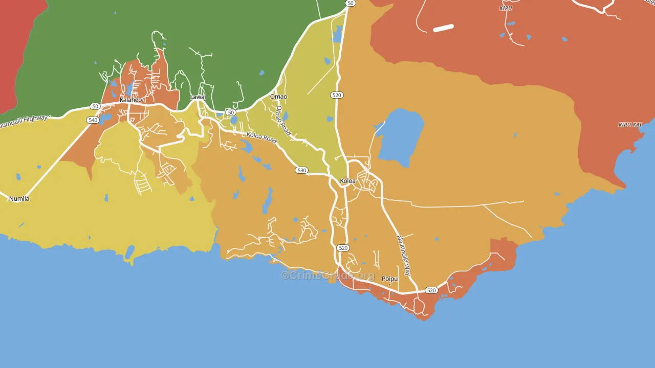 96756, HI Map of Drug-Related Crime Rates