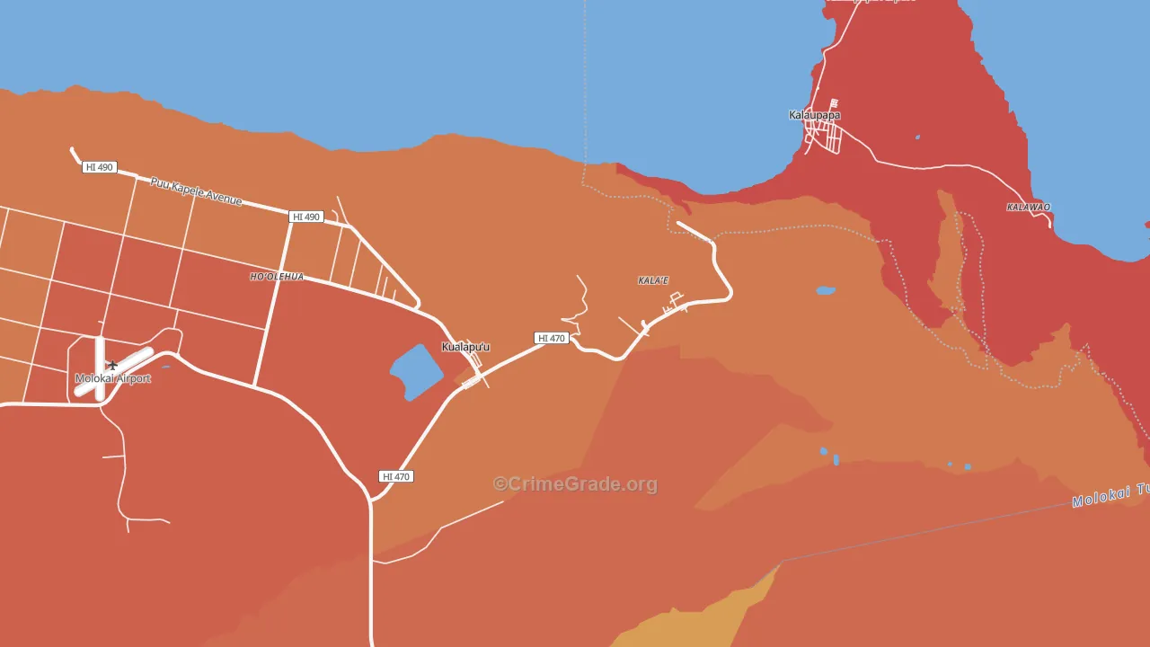 96757, HI Map of Drug-Related Crime Rates