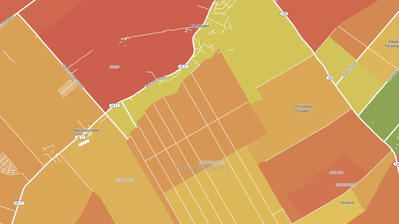 96760, HI Map of Drug-Related Crime Rates