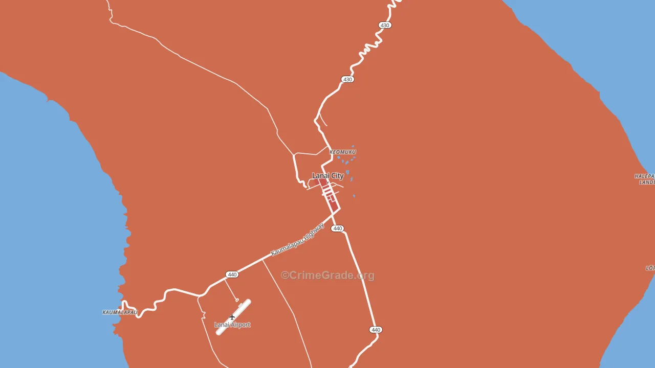 96763, HI Map of Drug-Related Crime Rates