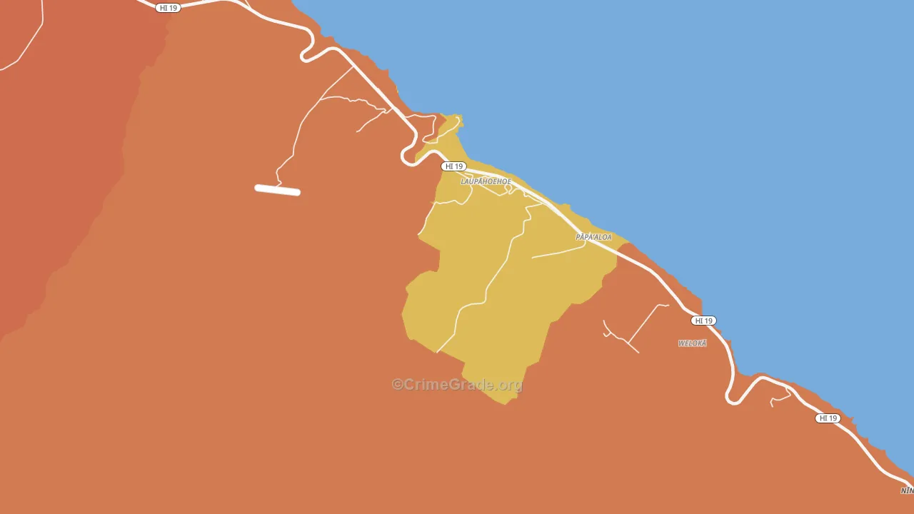 96764, HI Map of Drug-Related Crime Rates