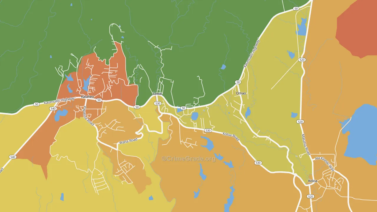 96765, HI Map of Drug-Related Crime Rates