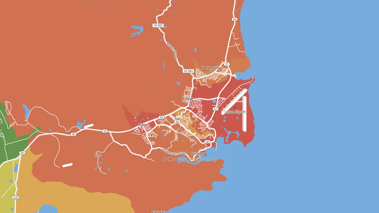 96766, HI Map of Drug-Related Crime Rates