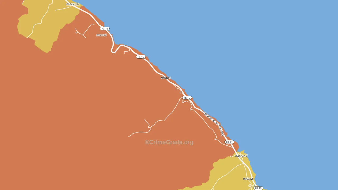96773, HI Map of Drug-Related Crime Rates