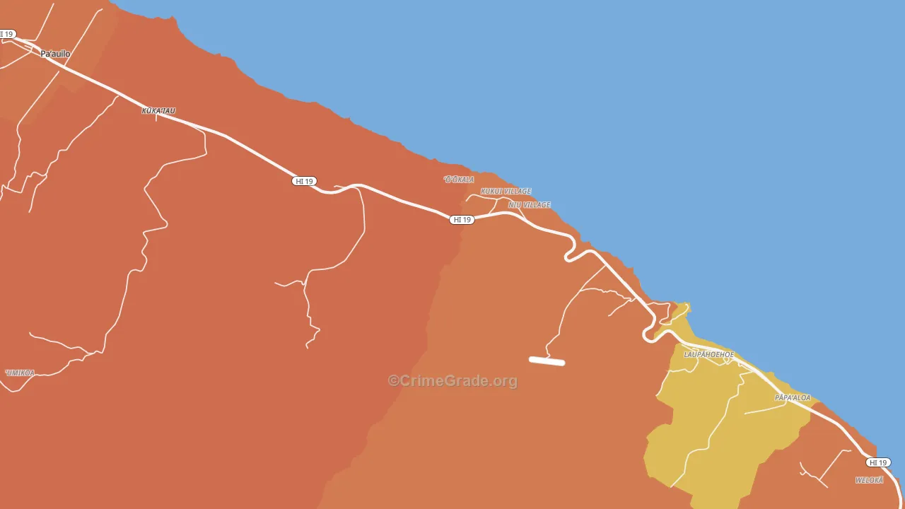 96774, HI Map of Drug-Related Crime Rates