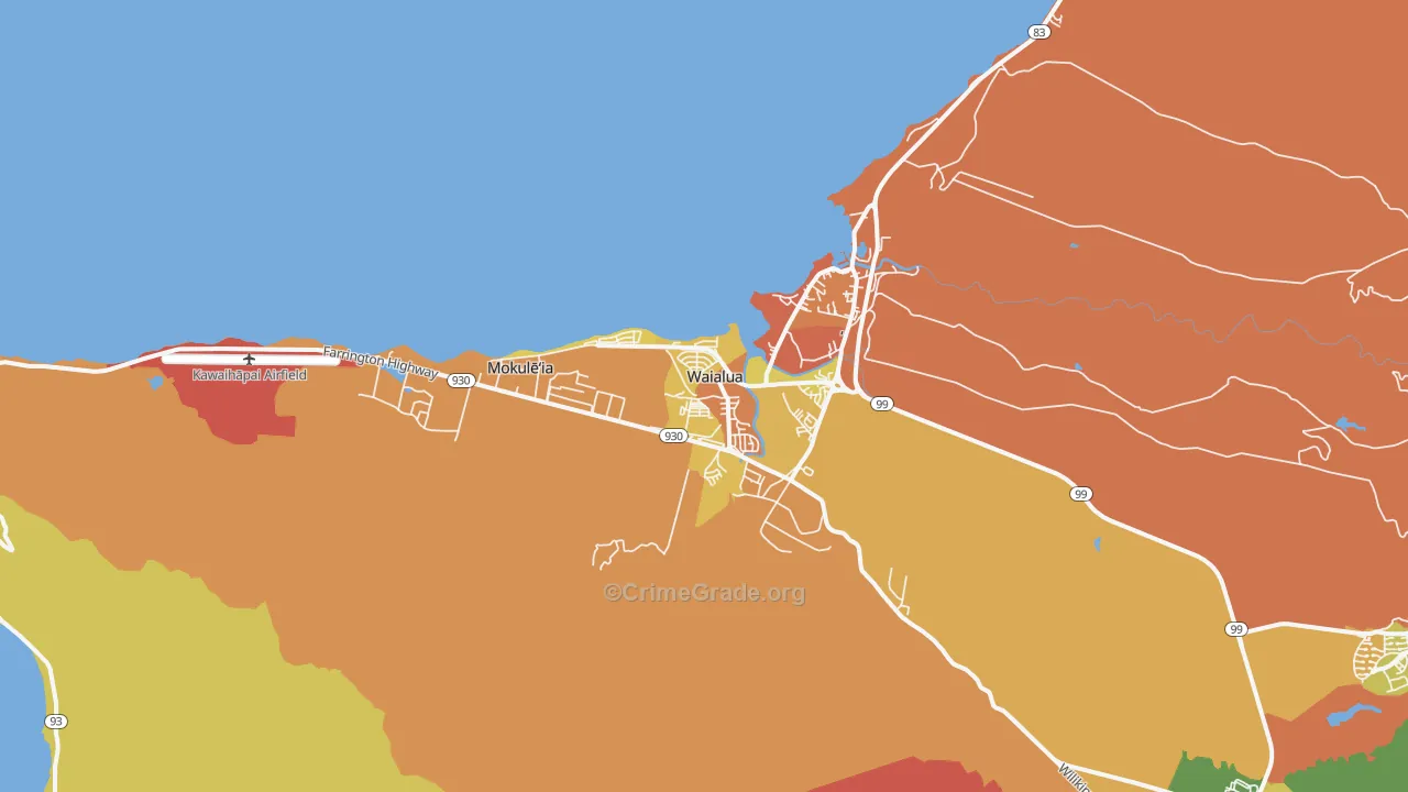 96791, HI Map of Drug-Related Crime Rates