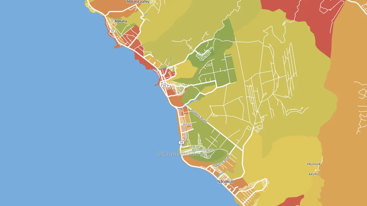 96792, HI Map of Drug-Related Crime Rates