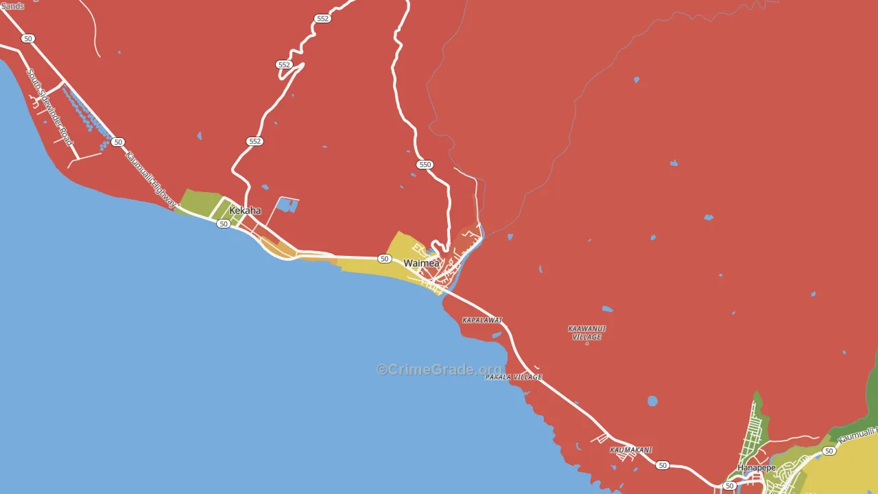 96796, HI Map of Drug-Related Crime Rates