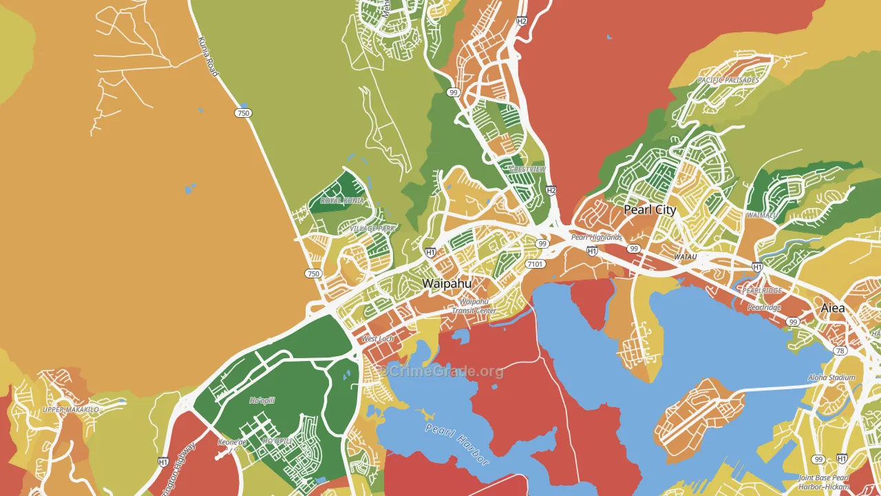 96797, HI Map of Drug-Related Crime Rates