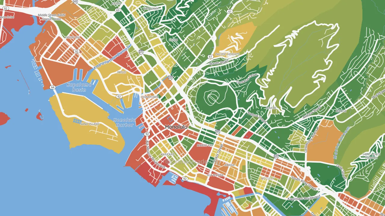 96813, HI Map of Drug-Related Crime Rates