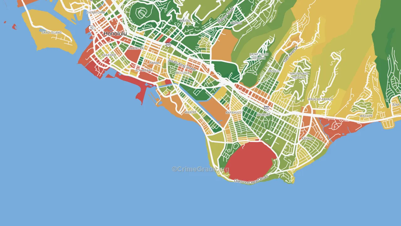 96815, HI Map of Drug-Related Crime Rates