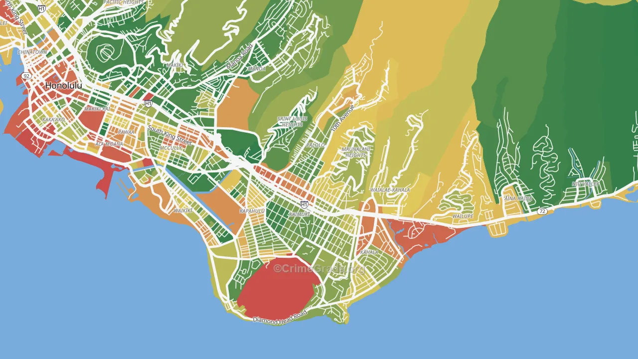 96816, HI Map of Drug-Related Crime Rates