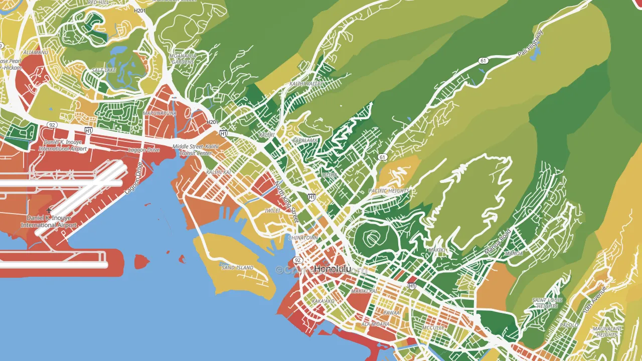 96817, HI Map of Drug-Related Crime Rates
