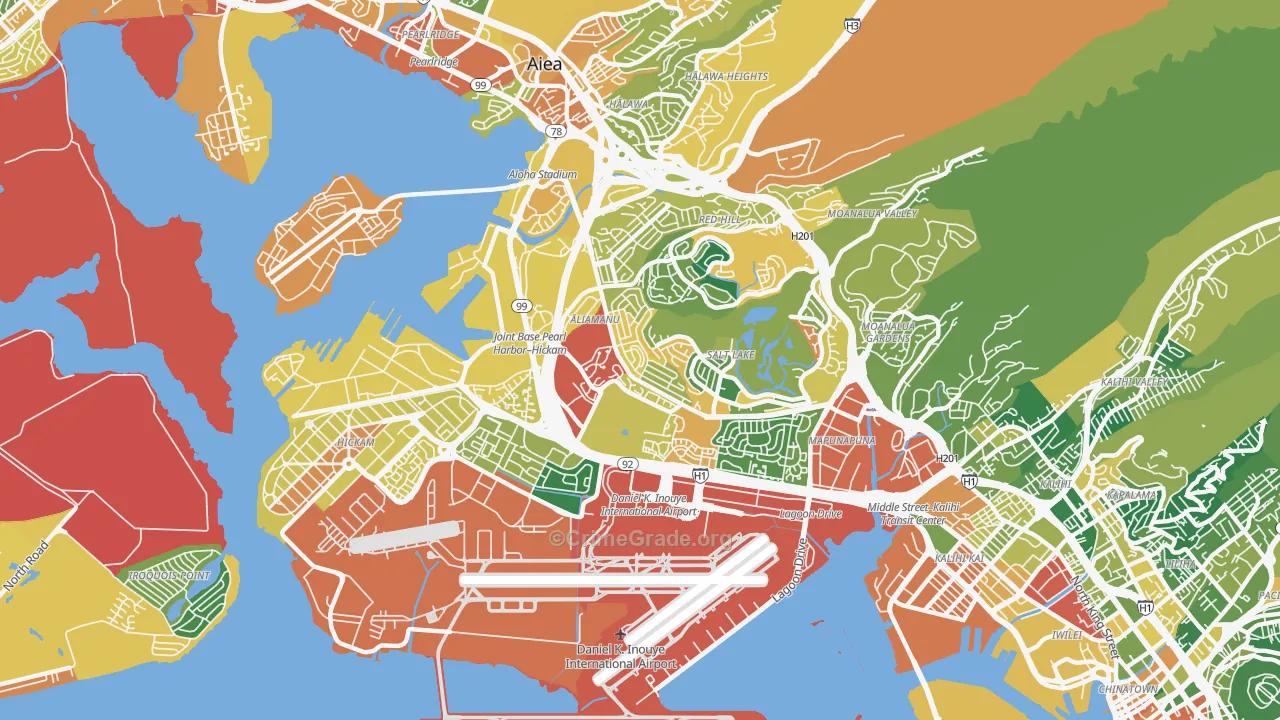 96818, HI Map of Drug-Related Crime Rates