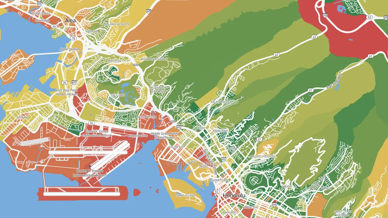96819, HI Map of Drug-Related Crime Rates
