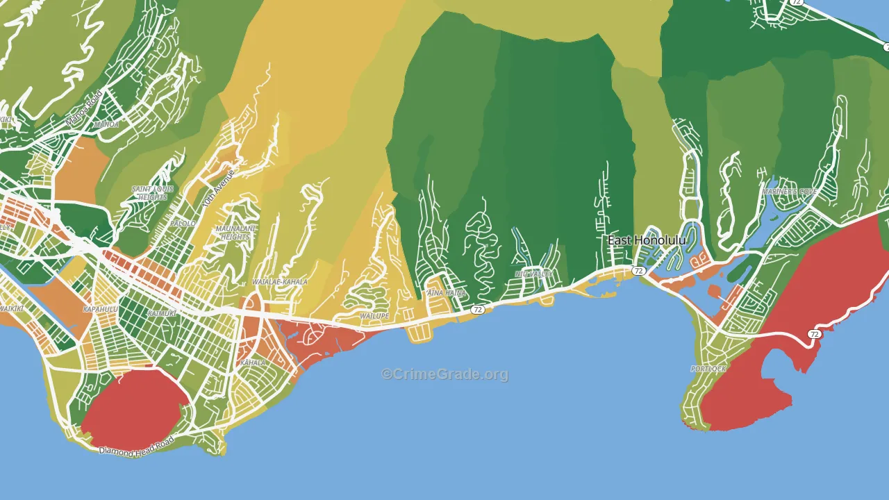 96821, HI Map of Drug-Related Crime Rates