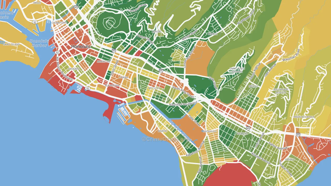 96826, HI Map of Drug-Related Crime Rates