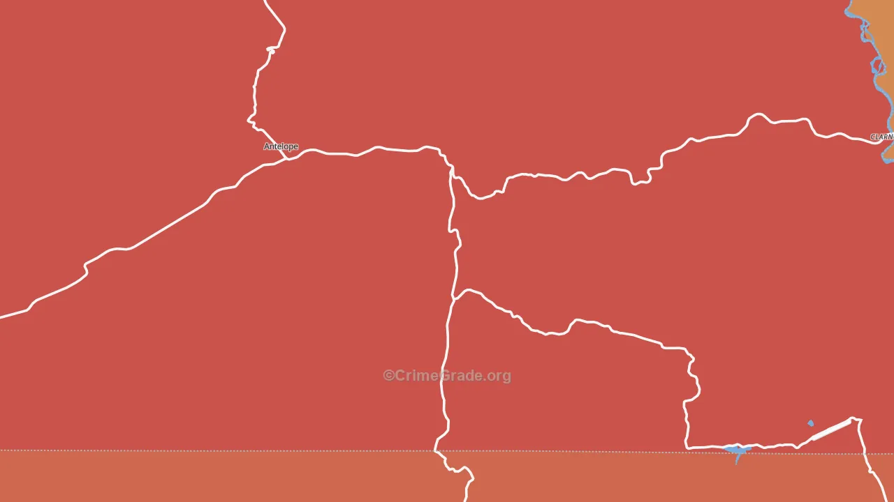 97001, OR Map of Drug-Related Crime Rates