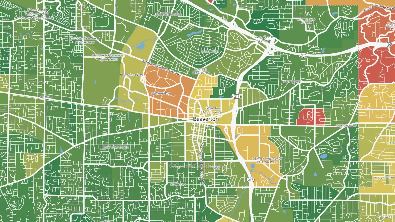 97005, OR Map of Drug-Related Crime Rates