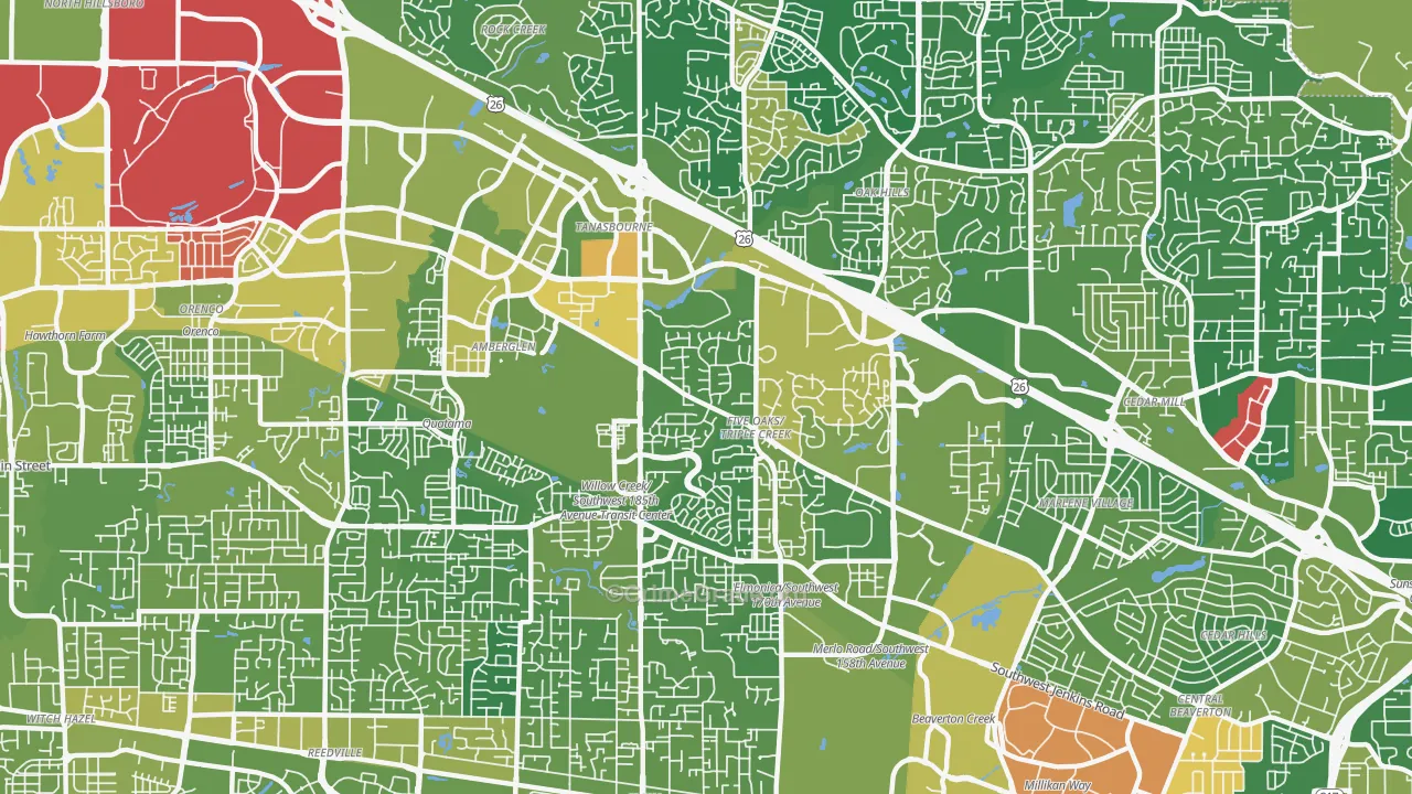 97006, OR Map of Drug-Related Crime Rates