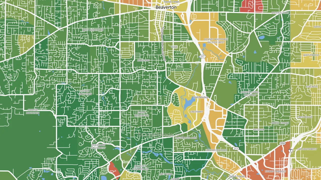 97008, OR Map of Drug-Related Crime Rates