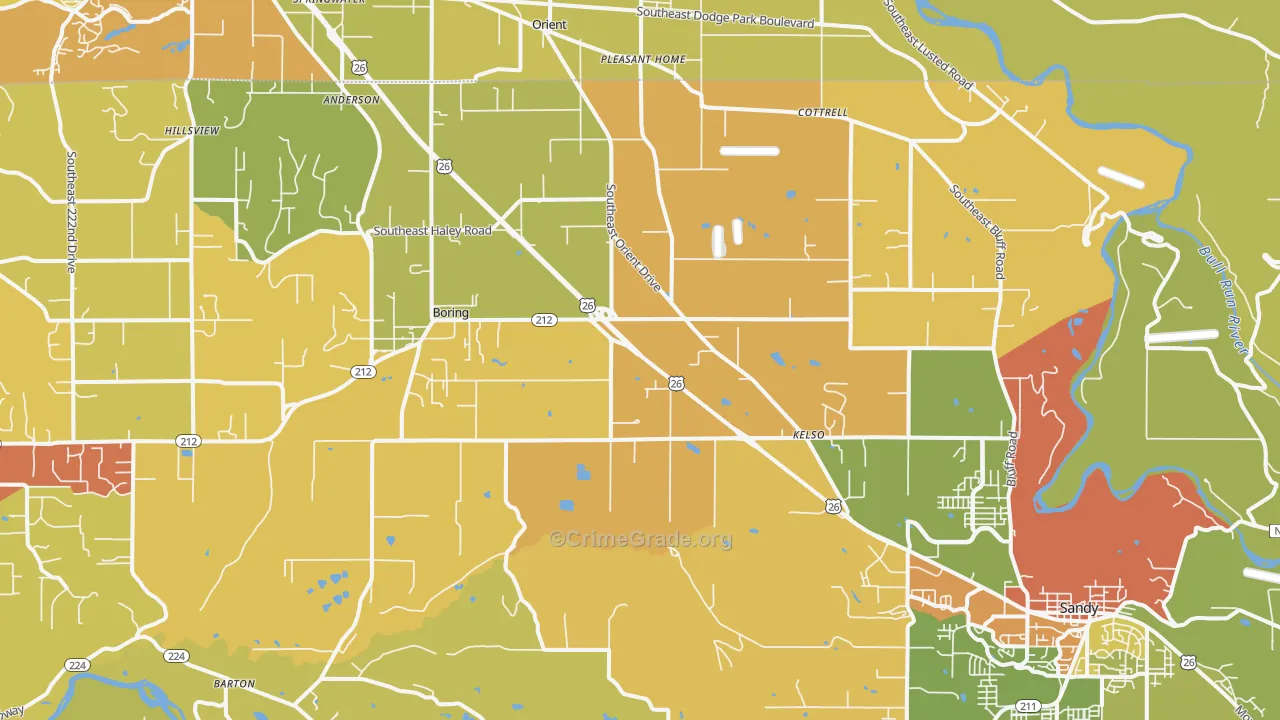 97009, OR Map of Drug-Related Crime Rates