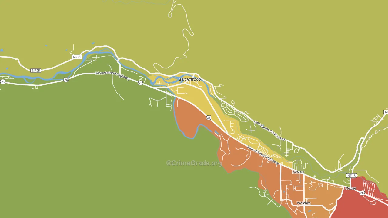 97011, OR Map of Drug-Related Crime Rates