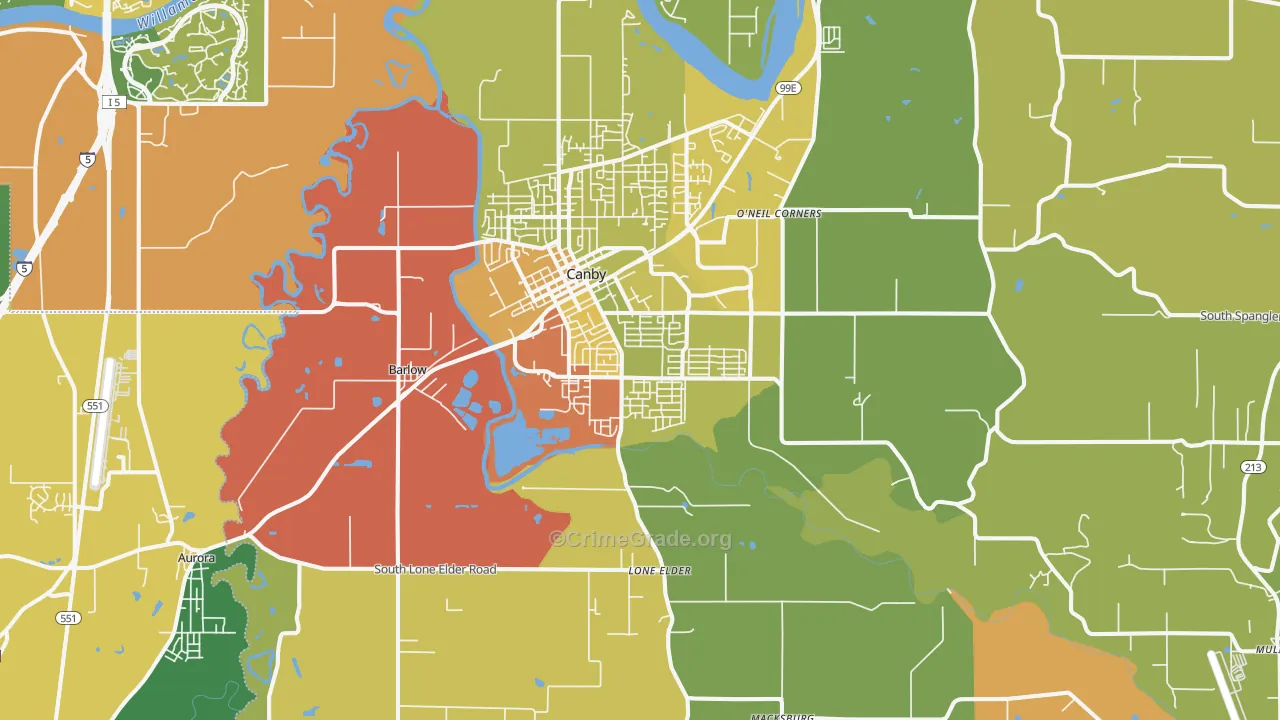 97013, OR Map of Drug-Related Crime Rates