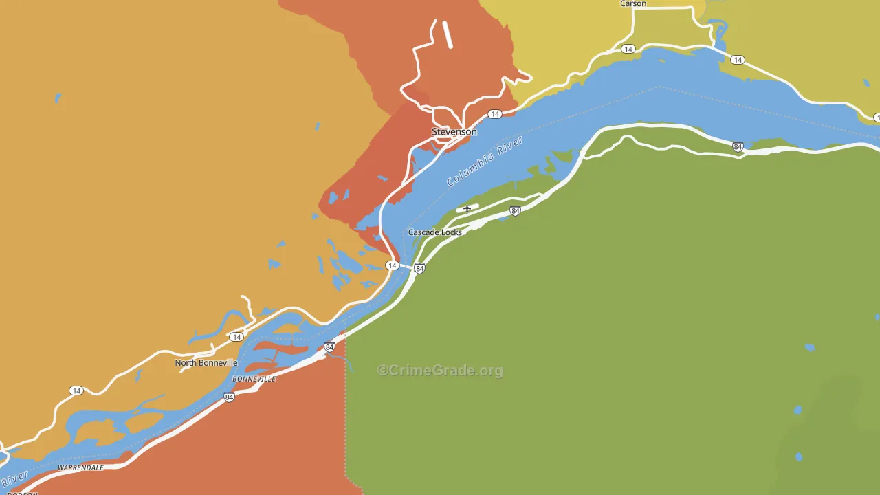 97014, OR Map of Drug-Related Crime Rates