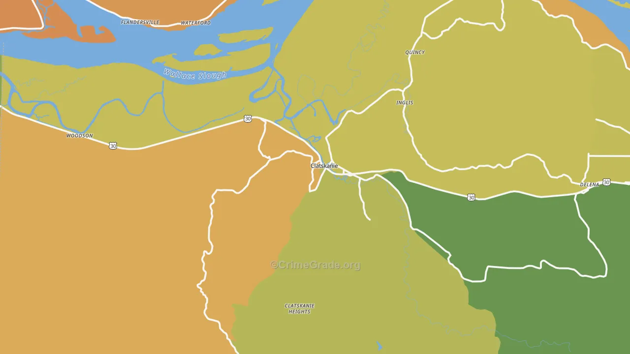 97016, OR Map of Drug-Related Crime Rates