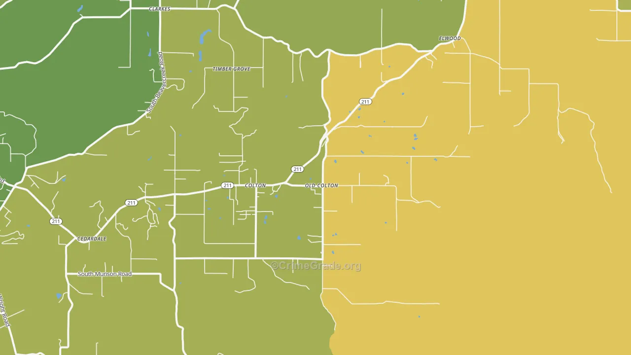 97017, OR Map of Drug-Related Crime Rates