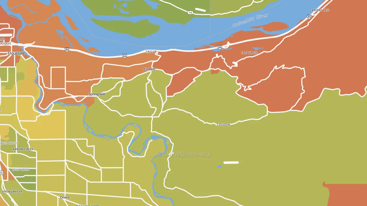 97019, OR Map of Drug-Related Crime Rates