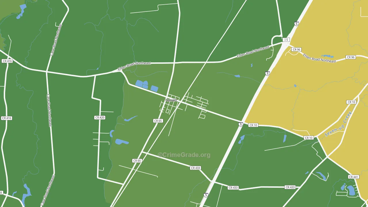97020, OR Map of Drug-Related Crime Rates