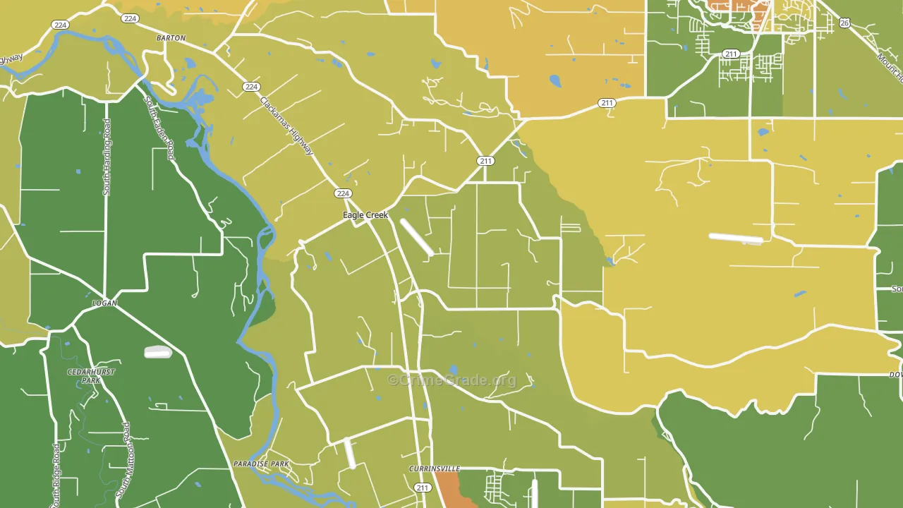97022, OR Map of Drug-Related Crime Rates