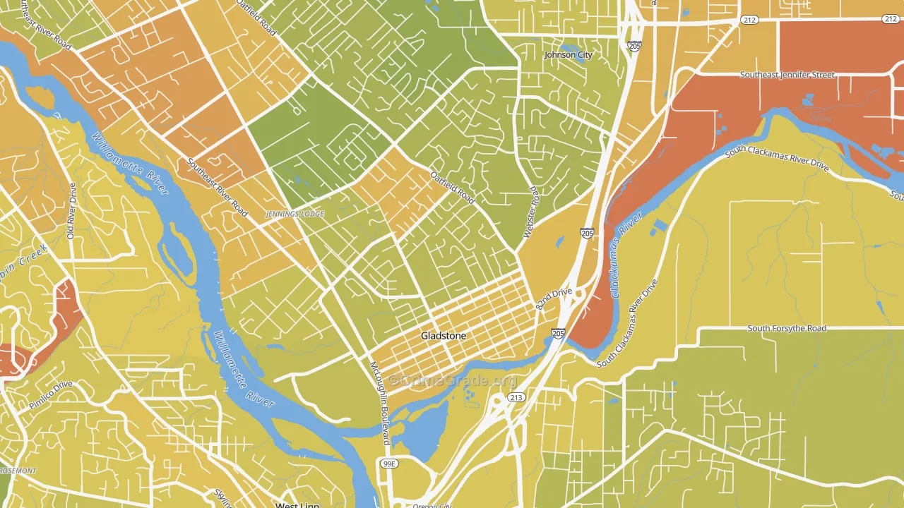97027, OR Map of Drug-Related Crime Rates